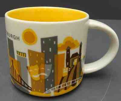 2013 Starbucks PITTSBURGH You Are Here Collection Coffee Cup Mug Yellow - Sold on eBay Feb, 6th 2019 for $9.99
