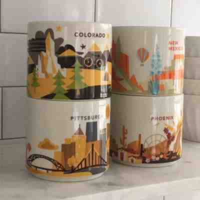 Starbucks YOU ARE HERE MUG Set Of 4/New Mexico Colorado Pittsburgh Phoenix-