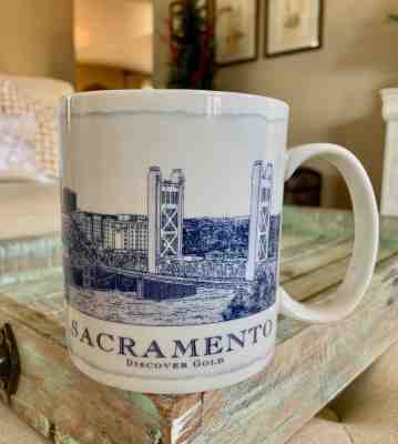 Starbucks Coffee Architectural Series Mug SACRAMENTO 18 oz 2008 DISCOVER GOLD - Sold on eBay Jan, 6th 2019 for $15.00