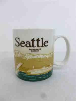Starbucks Collector Series Seattle Mug 2009 Green Skyline Ferry 16 FL OZ - Sold on eBay Feb, 10th 2019 for $12.50