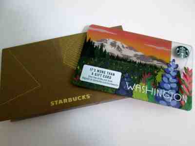  NEW 2018 Starbucks Washington State - Mt. Rainier Gift Card W/ SLEEVE - Sold on eBay Feb, 6th 2019 for $1.87