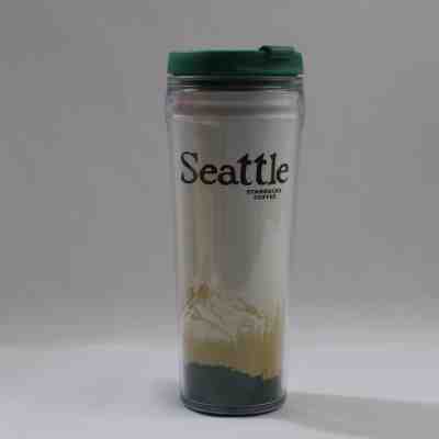 Starbucks Seattle Tumbler 12oz Travel Mug Cup Insulated Global Icon Mt Rainier - Sold on eBay Nov, 18th 2018 for $29.95