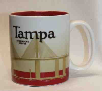 Starbucks Coffee Collector Series Tampa Mug Sunshine Skyway Bridge 16 Oz 4" Tall - Sold on eBay Jan, 6th 2019 for $45.00