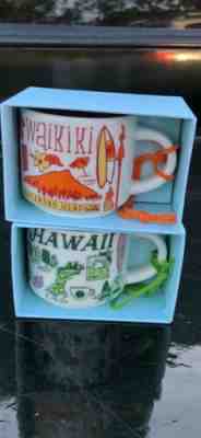 Starbucks Hawaii AND Waikiki Ornament 2018 "Been There Series" 2 New - Sold on eBay Feb, 6th 2019 for $25.00