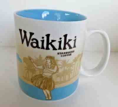 STARBUCKS WAIKIKI 2012 ICON MUG - HULA GIRL, HONOLULU SKY LINE - Sold on eBay Jan, 21st 2019 for $30.00
