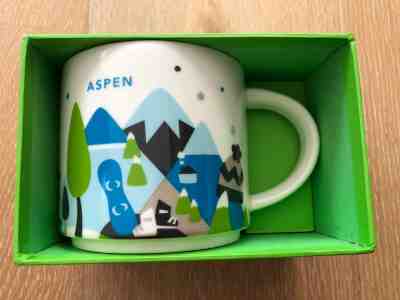 STARBUCKS YOU ARE HERE MUG ASPEN 14oz NIB  - Sold on eBay Nov, 18th 2018 for $20.99