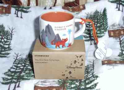  DISNEY STARBUCKS "YOU ARE HERE" "ANIMAL KINGDOM" MUG CHRISTMAS ORNAMENT NWTS - Sold on eBay Dec, 30th 2018 for $21.99