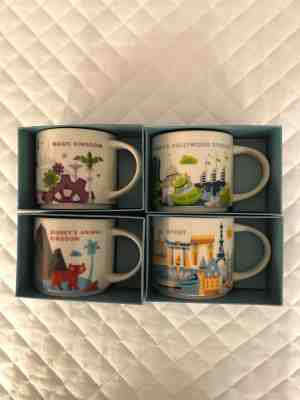 4 Starbucks Disney Parks "You Are Here Collection" Mugs IN BOX Epcot,WDW,Cal Adv - Sold on eBay Feb, 1st 2019 for $88.00