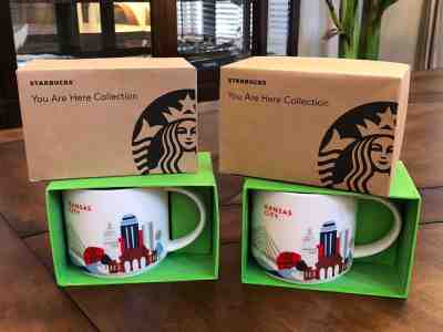 2 Starbucks Kansas City You are Here YAH Collector Mugs ~ 14 Oz in Boxes   - Sold on eBay Jan, 19th 2019 for $34.99