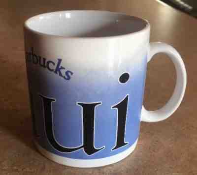 Starbucks Cup Mug Maui White Blue Surfer Coffee Cup 2001 City Collector Cup - Sold on eBay Feb, 2nd 2019 for $12.42