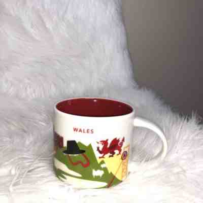 Starbucks Wales Mug YAH Dragon Sheep Bridge Daffodils Castle Cymru You Are Here - Sold on eBay Feb, 2nd 2019 for $25.00