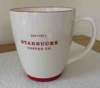 Starbucks EST 1971 Coffee Co. Cream With Red 18oz Mug.  Perfect Condition - Sold on eBay Feb, 12th 2019 for $6.50
