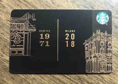 Starbucks Gift Card 2018 "SEATTLE 1971 MILANO" Storefront Holiday No $ Value - Sold on eBay Feb, 11th 2019 for $3.99