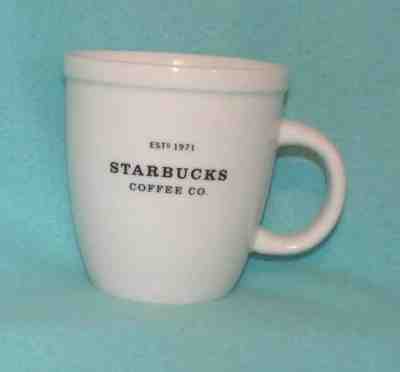 Starbucks 2001 Barista Abbey White with Black Est 1971 Coffee Mug Cup 16 oz. - Sold on eBay Feb, 10th 2019 for $11.00