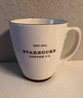 Starbucks White ABBEY Brown Logo ESTD_1971 Ceramic Cup 14 Oz 2006. Mint! - Sold on eBay Feb, 8th 2019 for $15.00