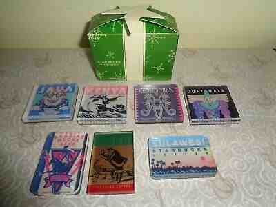 SET (7) Starbucks acrylic Coffee stamp magnets 1980's VTG With Box  RARE SET - Sold on eBay Feb, 6th 2019 for $45.00