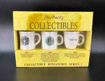 RARE Starbucks Collectibles 3 Miniature Coffee Mugs Set 1971 1984 2003 Series I - Sold on eBay Jan, 5th 2019 for $34.95