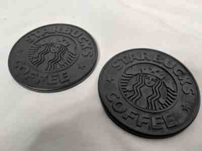 VINTAGE Starbucks Coffee Coaster PAIR 1988 Umbra Canada Siren Black Rubber RARE - Sold on eBay Jan, 16th 2019 for $13.95