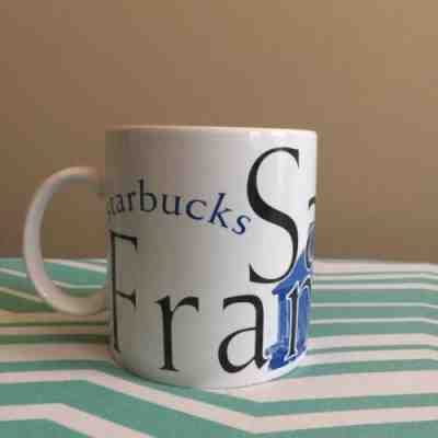 Starbucks Mug San Francisco City Mug Collector Series 1994 20 oz blue and white - Sold on eBay Jan, 30th 2019 for $16.00