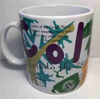STARBUCKS 1997 COLORADO STATES OF BEAN MUG 20 oz  - Sold on eBay Dec, 28th 2018 for $6.99