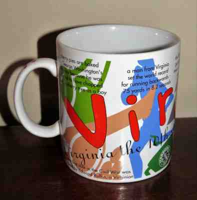 Virginia Starbucks States of Bean Mug Coffee 1997 The 10th State - Sold on eBay Dec, 23rd 2018 for $7.95