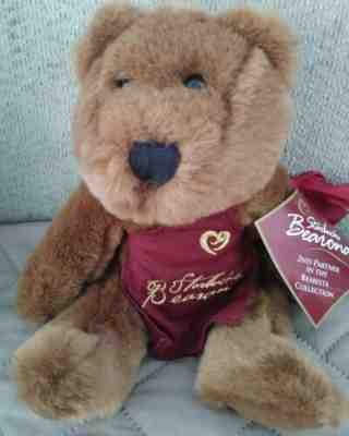 Rare 1998 Starbucks 2nd Bearista Bearona  Maroon Apron  with tags on!