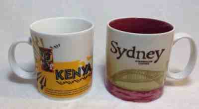 ~ Set of 2 Starbucks Cups ~ 2014 Sydney and 1998 Kenya Warrior Myth Mugs ~  - Sold on eBay Jan, 5th 2019 for $19.99