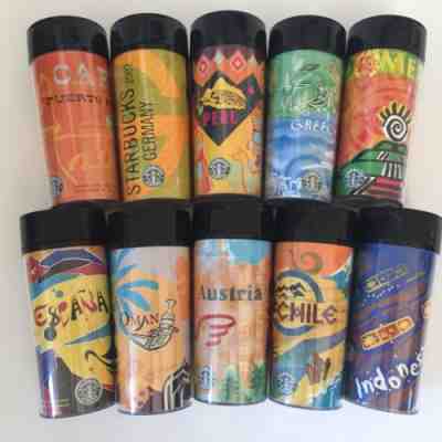Lot of 10 Starbucks World Travel 12 oz RARE Tumblers New w/ Stickers 2001-3 NWT - Sold on eBay Feb, 10th 2019 for $75.00