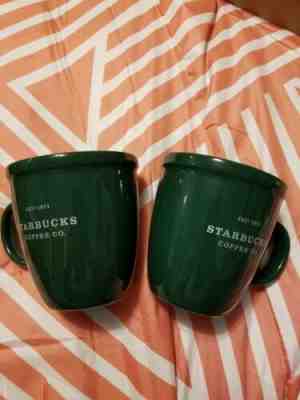 STARBUCKS MUG BARISTA 2001 GREEN, This for 2 - Sold on eBay Feb, 5th 2019 for $15.00