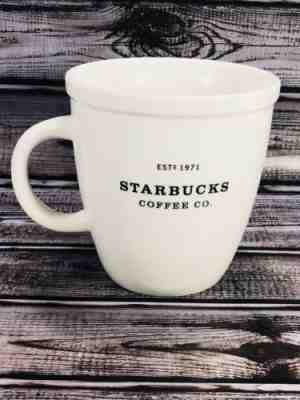Starbucks Estd 1971 Large Mug White Black Letters 2001 Barista Abbey Coffee Cup - Sold on eBay Feb, 4th 2019 for $15.99
