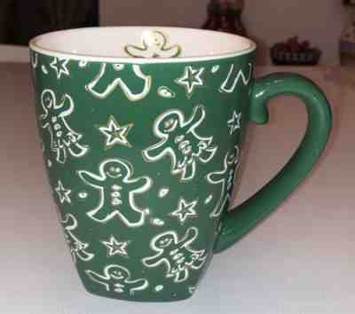 Starbucks MUG/CUP BARISTA 2001 Christmas GREEN GINGERBREAD White Gold - Sold on eBay Feb, 4th 2019 for $9.99