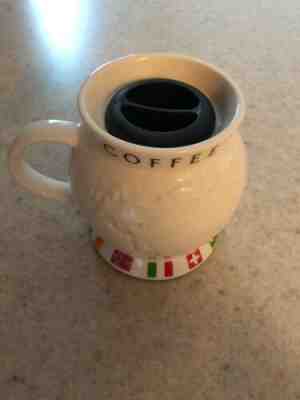 Starbucks Barista 2002 Globe Travel coffee mug 24oz w/lid + slip resistant base - Sold on eBay Feb, 12th 2019 for $5.50