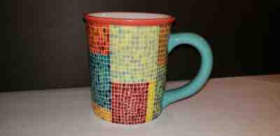 Starbucks Coffee Mug Mosaic Orange Red Green Teal Barista 2002 18 oz. Ceramic - Sold on eBay Feb, 11th 2019 for $20.00