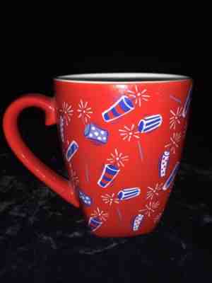 Starbucks Fireworks 4th Of July Large Red Barista 2002 Coffee Mug Cup Fourth - Sold on eBay Feb, 10th 2019 for $9.99