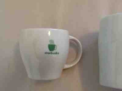Starbucks 6 oz mug ~ white with design of green cup of steaming coffee ~ 2003 - Sold on eBay Feb, 9th 2019 for $5.00