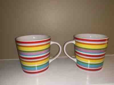 STARBUCKS COFFEE 2004 16 OZ PAIR SET OF 2 Striped MATCHING MUGS - Sold on eBay Feb, 13th 2019 for $24.99