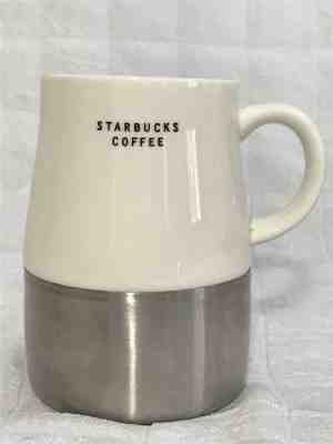 Starbucks Travel Mug 14oz Stainless Steel Weighted Base Ceramic Coffee Mug 2004 - Sold on eBay Feb, 12th 2019 for $13.99