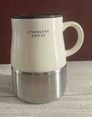 Starbucks • 2004 Ceramic With Stainless Steel Base • Urban Desk Mug • 14 oz - Sold on eBay Feb, 12th 2019 for $11.00