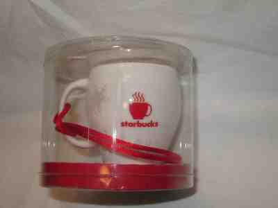 Starbucks Coffee Ornament 2004 Ceramic Holiday White mini Cup Logo Original Box - Sold on eBay Feb, 11th 2019 for $9.99