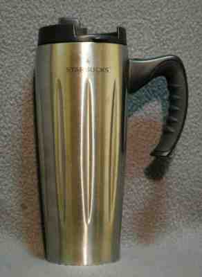 STARBUCKS Barista Stainless Steel Coffee Travel Tumbler w/ Handle 16oz 2004 - Sold on eBay Feb, 9th 2019 for $15.49