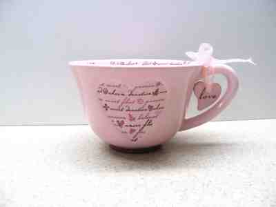 STARBUCKS 2006 Valentine's Large Coffee Cup Wedding Love Heart Charm Pink Bow   - Sold on eBay Feb, 13th 2019 for $18.99