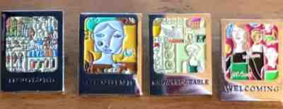 4 New 2006 Starbucks Green Apron Award Pin Welcome Knowledge Genuine Involved - Sold on eBay Feb, 12th 2019 for $22.00