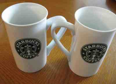 2 Starbucks Bone China Tall Latte Mugs Green Mermaid Logo 2006 - Sold on eBay Feb, 12th 2019 for $18.00