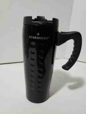 STARBUCKS Black Stainless Steel Coffee Travel Tumbler w/ Handle grip 16oz 2007  - Sold on eBay Feb, 13th 2019 for $9.00