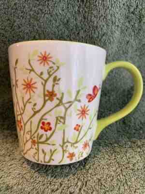 Starbucks 2007 Spring Floral Flowers & Butterflies Mug 12 oz White & Green - Sold on eBay Feb, 12th 2019 for $6.50