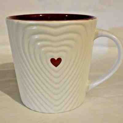 Starbucks 2008 Heart Theme Embossed 16. oz Coffee Cup  - Sold on eBay Feb, 13th 2019 for $6.50