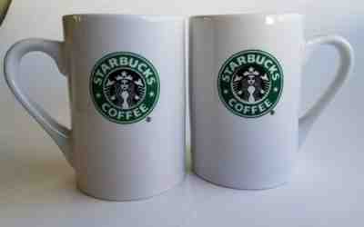 Set Pair 2 2008 Starbucks Logo Classic Green Mermaid Siren Logo Mug Cup 10 oz - Sold on eBay Feb, 12th 2019 for $13.49