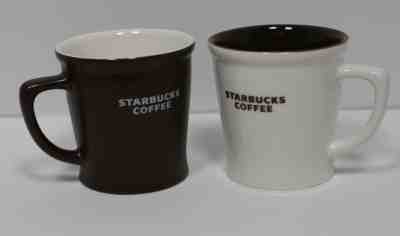 NEW Starbucks Coffee 2009 2008 White Brown Mug Tea 16 Ounces Set Lot NWOT - Sold on eBay Feb, 5th 2019 for $18.00