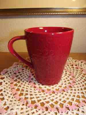2009 Starbucks Design House Stockholm RED Hearts Valentines Coffee Mug Cup 12oz - Sold on eBay Feb, 4th 2019 for $7.50