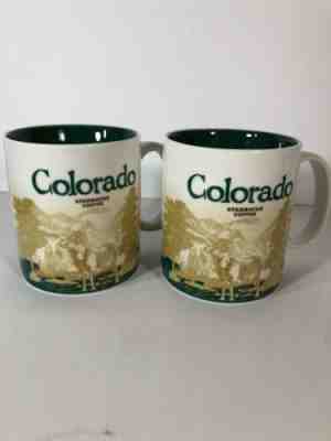 Starbucks Lot Of 2 Collector Series 16oz Coffee Mug Cup Colorado 2010 & 2011 - Sold on eBay Feb, 13th 2019 for $22.50